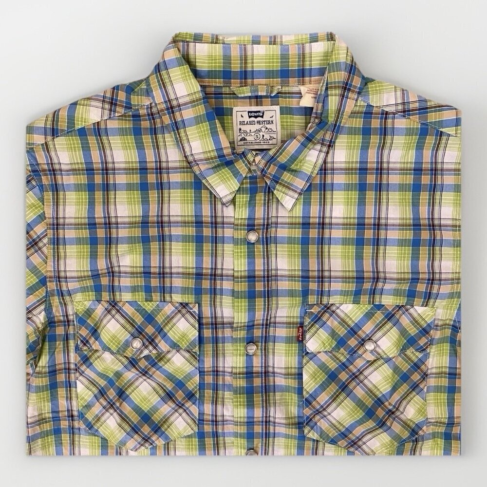 Levi's Men’s Button Up Shirt Size S Plaid Relaxed Fit Short Sleeves NWT $69